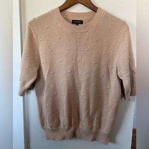Roolee Meadowbrook Dot Sweater | Short Sleeves | Crew Neck | size Large
